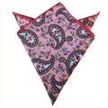Pink White Paisley Pocket Square