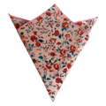 Peach Red Rose Floral Pocket Square