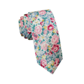 Pink White Floral Necktie