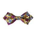Plum Purple Floral Pre-tied Diamond Bow Tie