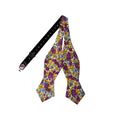 Plum Purple Floral Self-tied Diamond Bow Tie