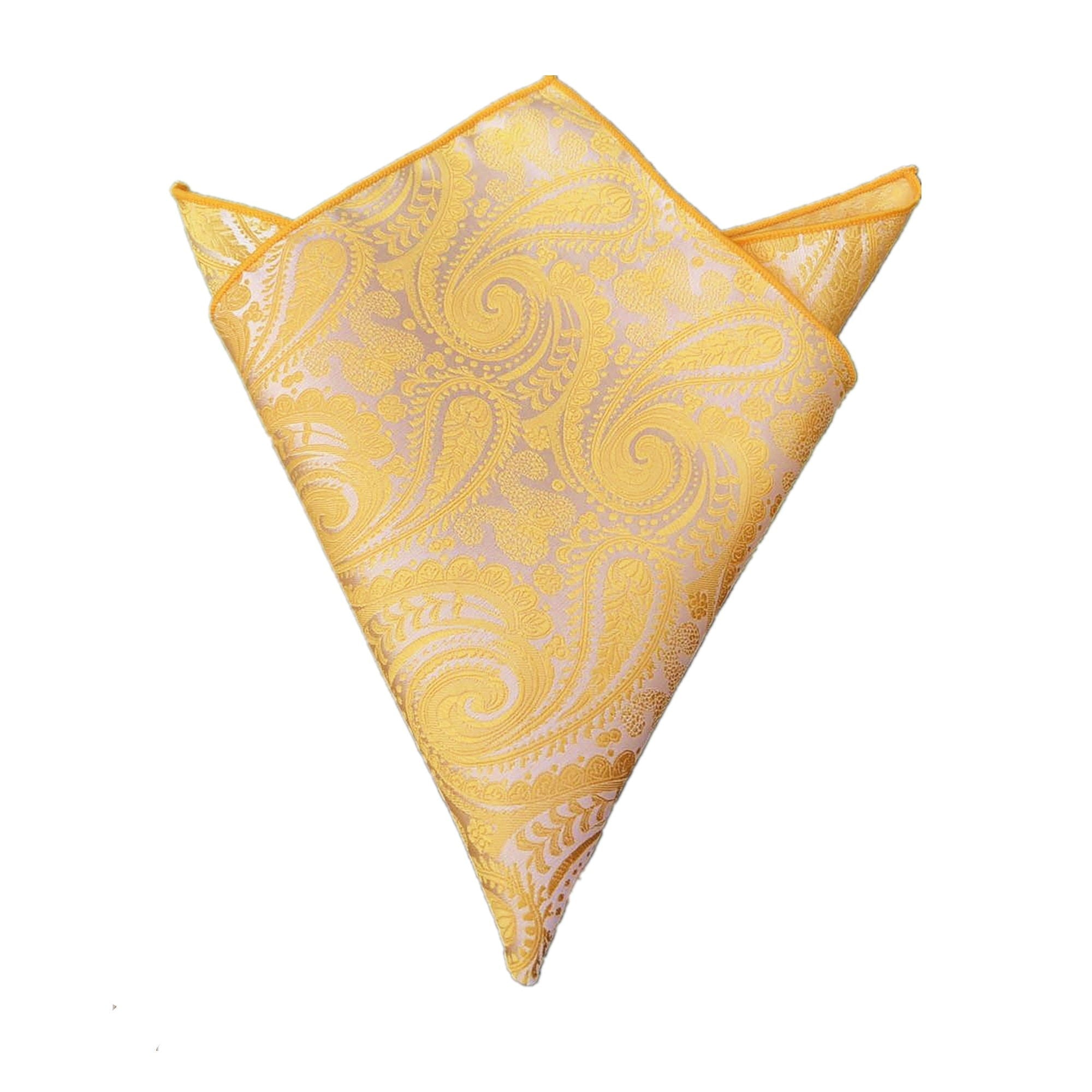 Yellow Paisley Pocket Square
