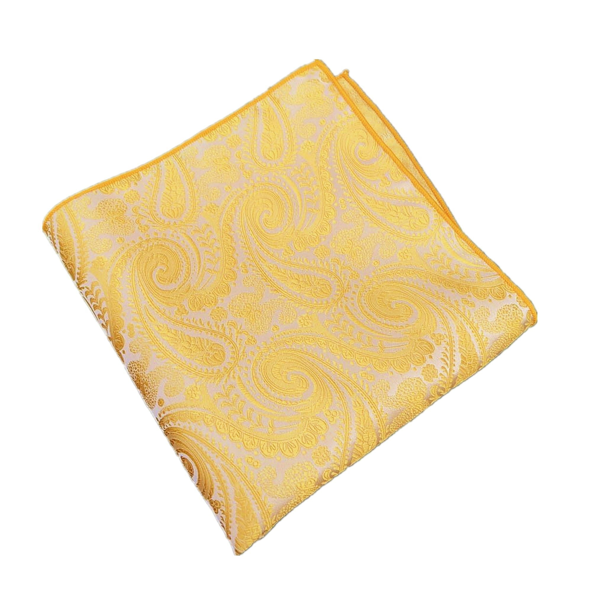 Yellow Paisley Pocket Square