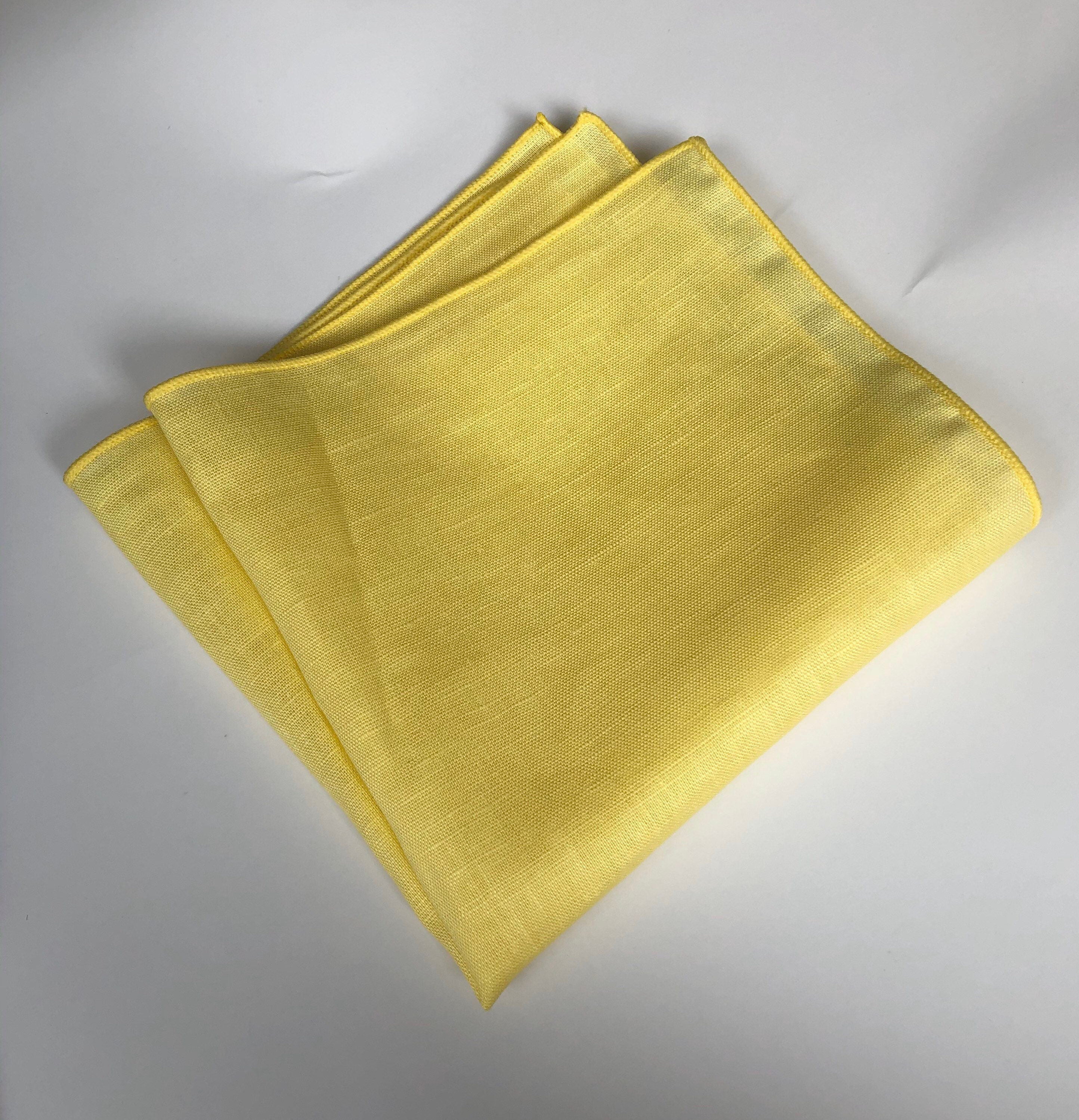 Yellow Linen Pocket Square