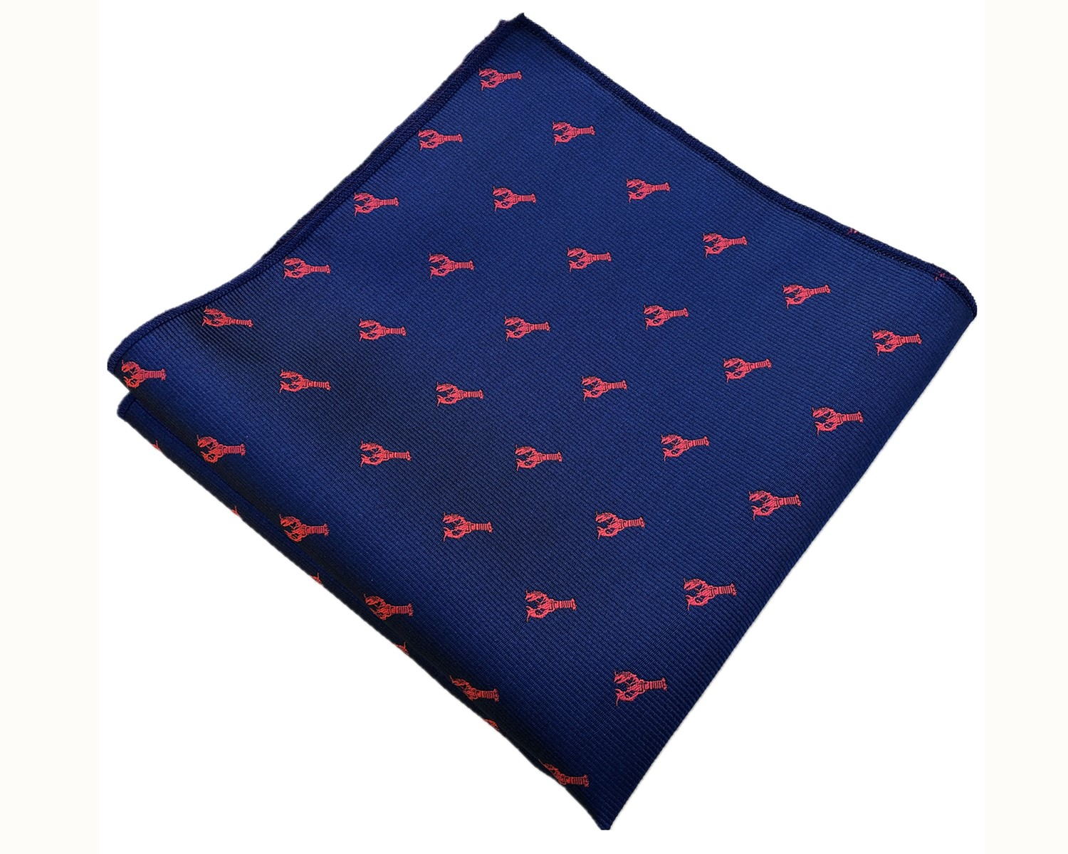 Navy Blue Lobster Pocket Square