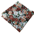 Rust Brown Green Floral Pocket Square