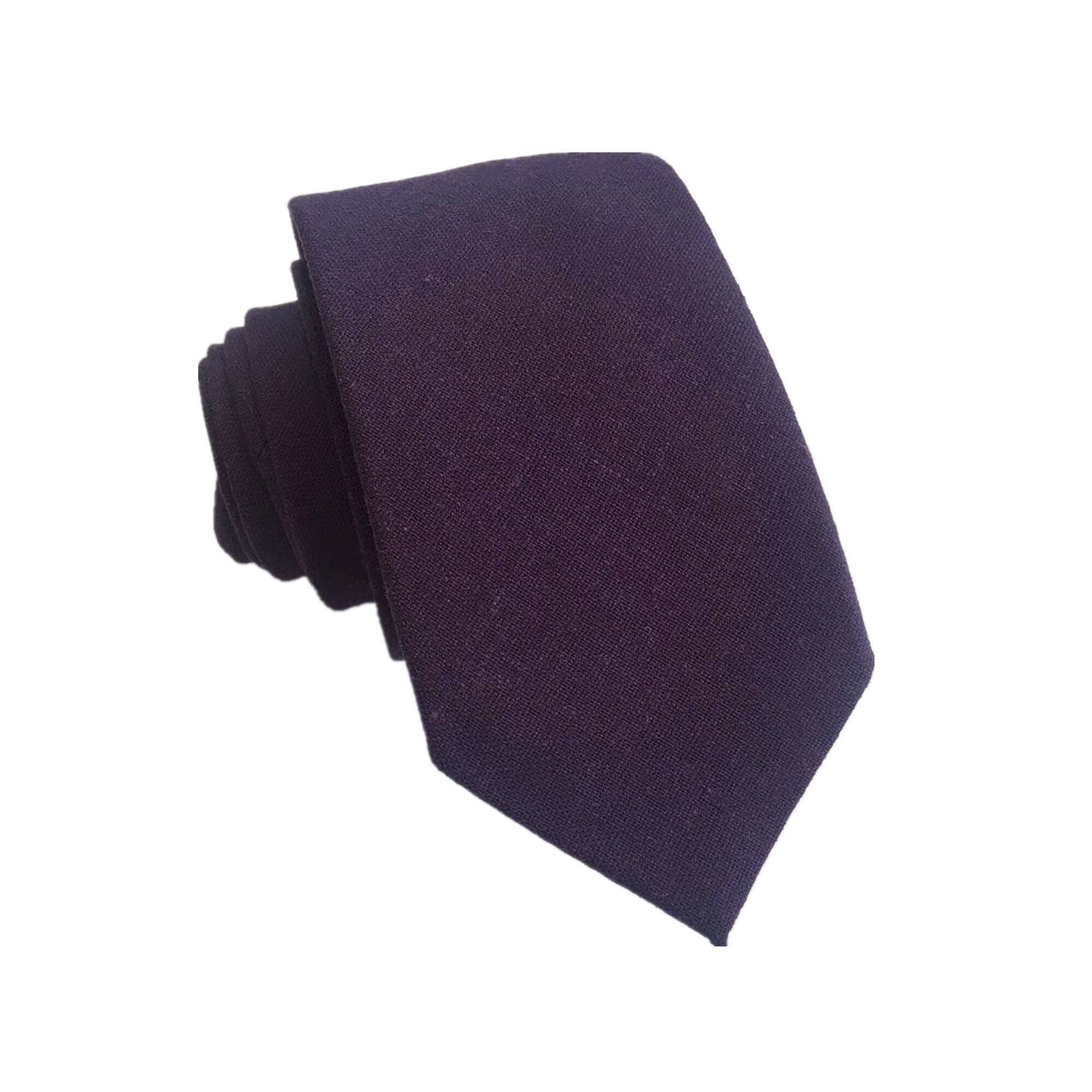 Plum Purple Linen Necktie