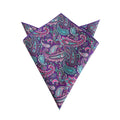 Purple Paisley Cotton Pocket Square