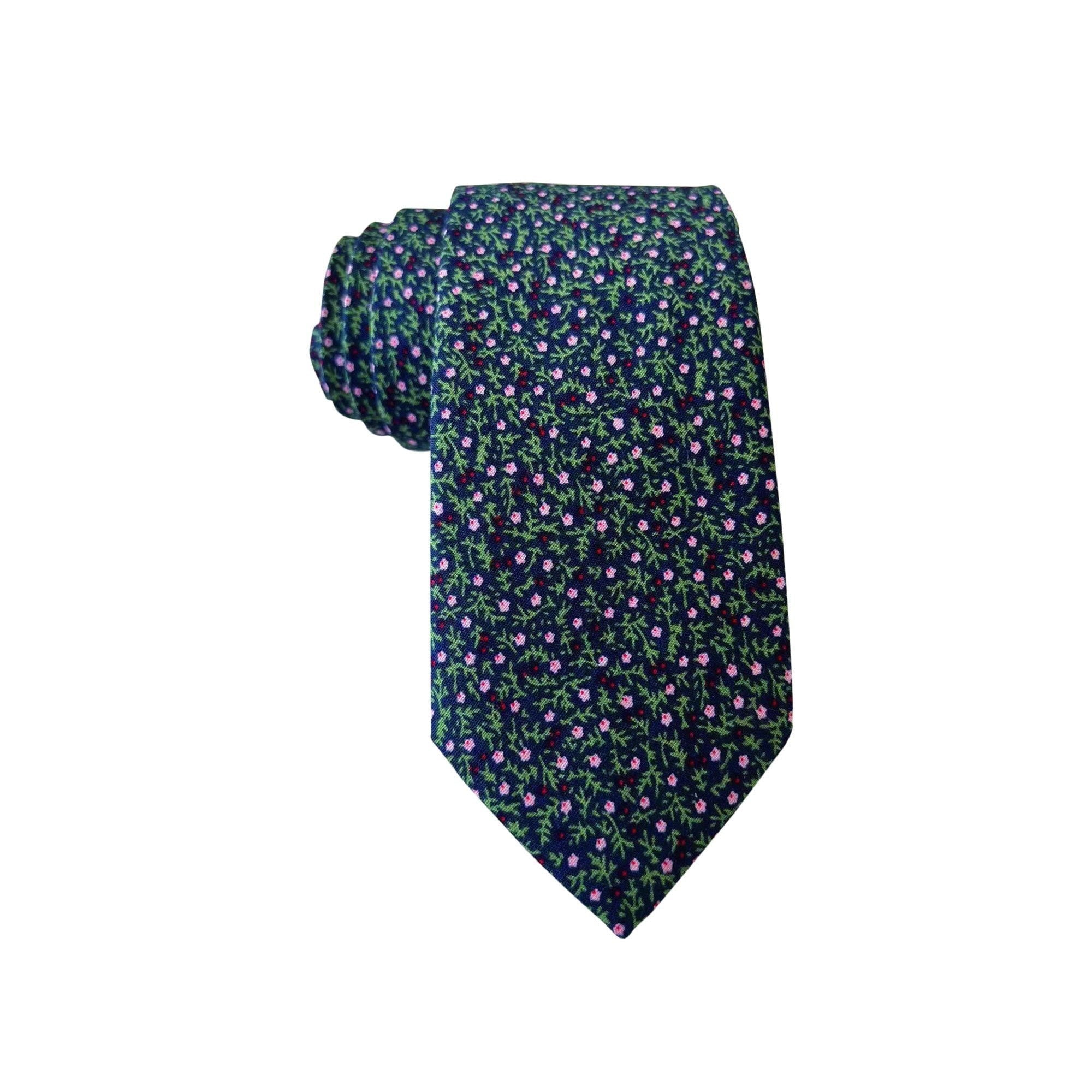 Midnight Blue Floral Necktie