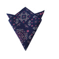 Navy Blue Red Paisley Pocket Square