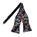 Garden Romantic Pink Floral in Navy Self-tied Bow Tie