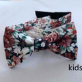 Rust Brown Green Floral Kids Bow Tie