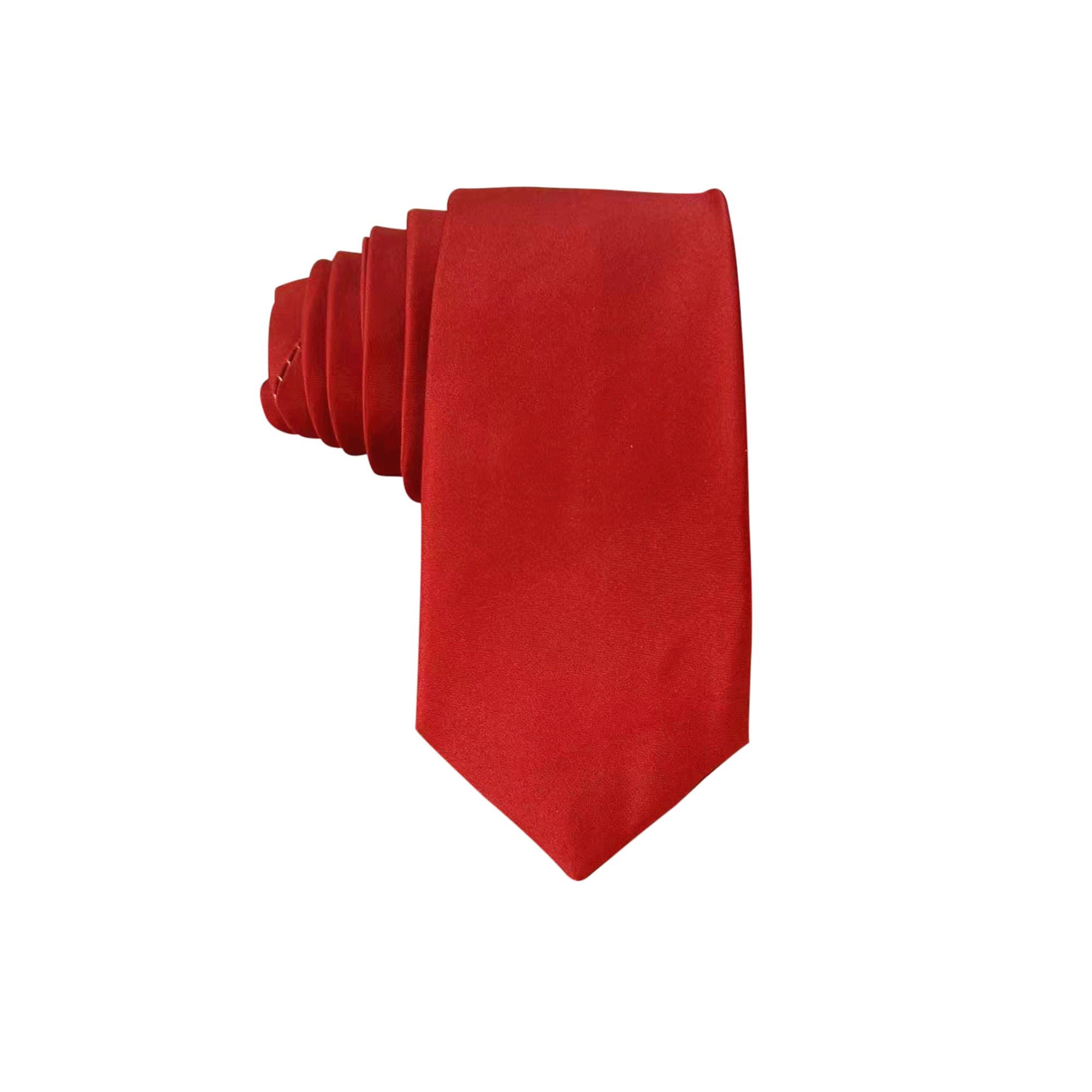 Rust Maroon Satin Necktie