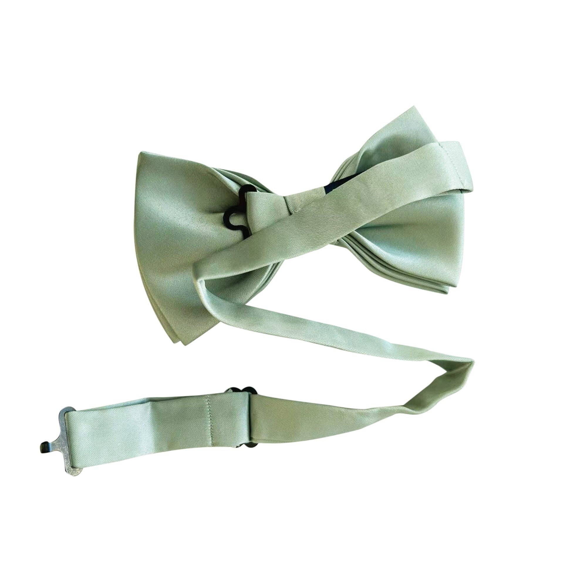 Dusty Sage Matte Satin Pre-tied Bow Tie