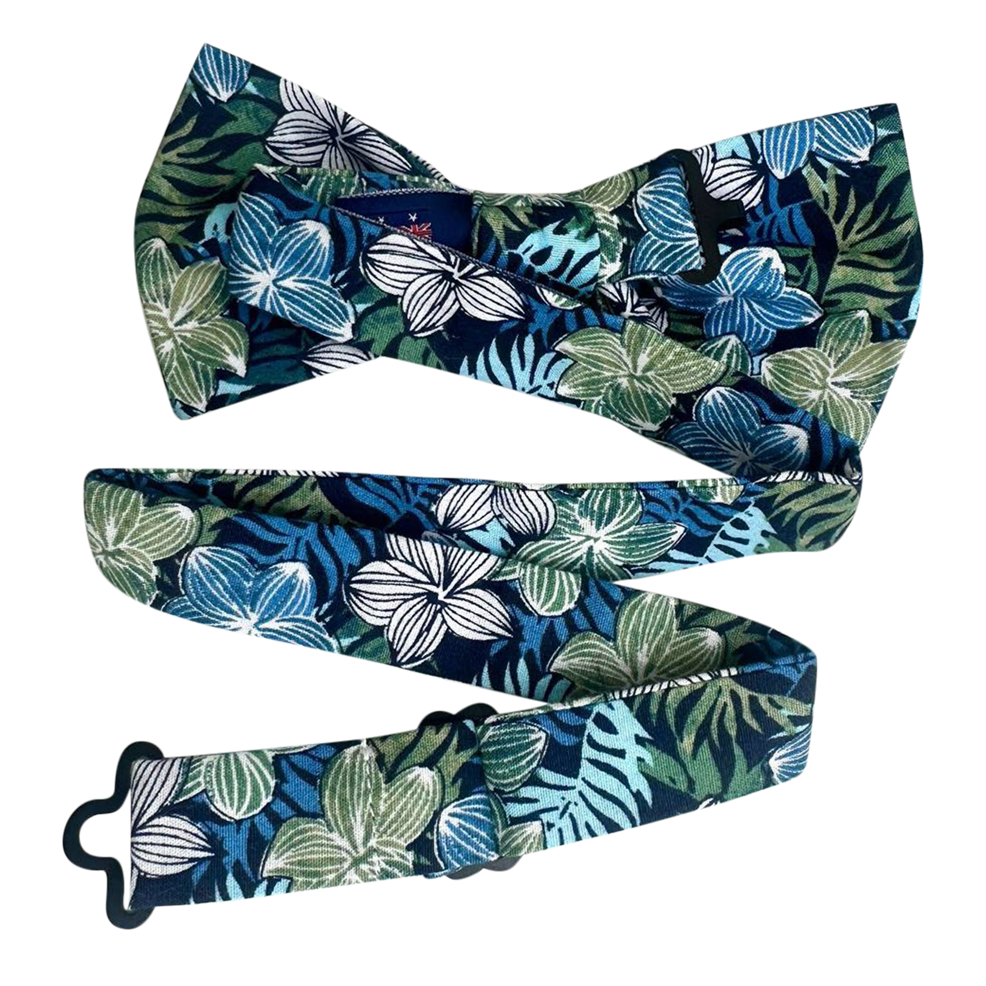 Midnight Sage Tropical Floral Pre-tied Bow Tie