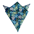 Midnight Sage Tropical Floral Pocket Square
