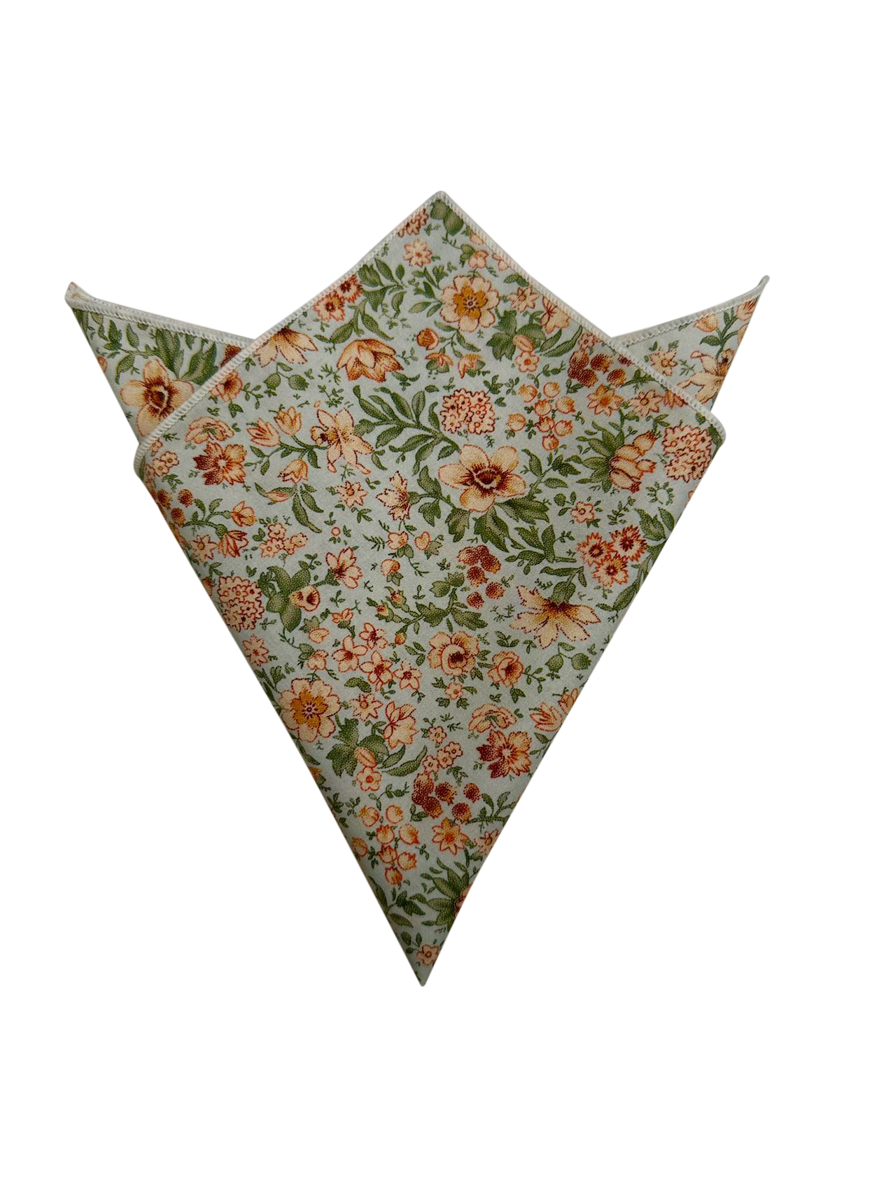 Noble Sage Green Floral Pocket Square