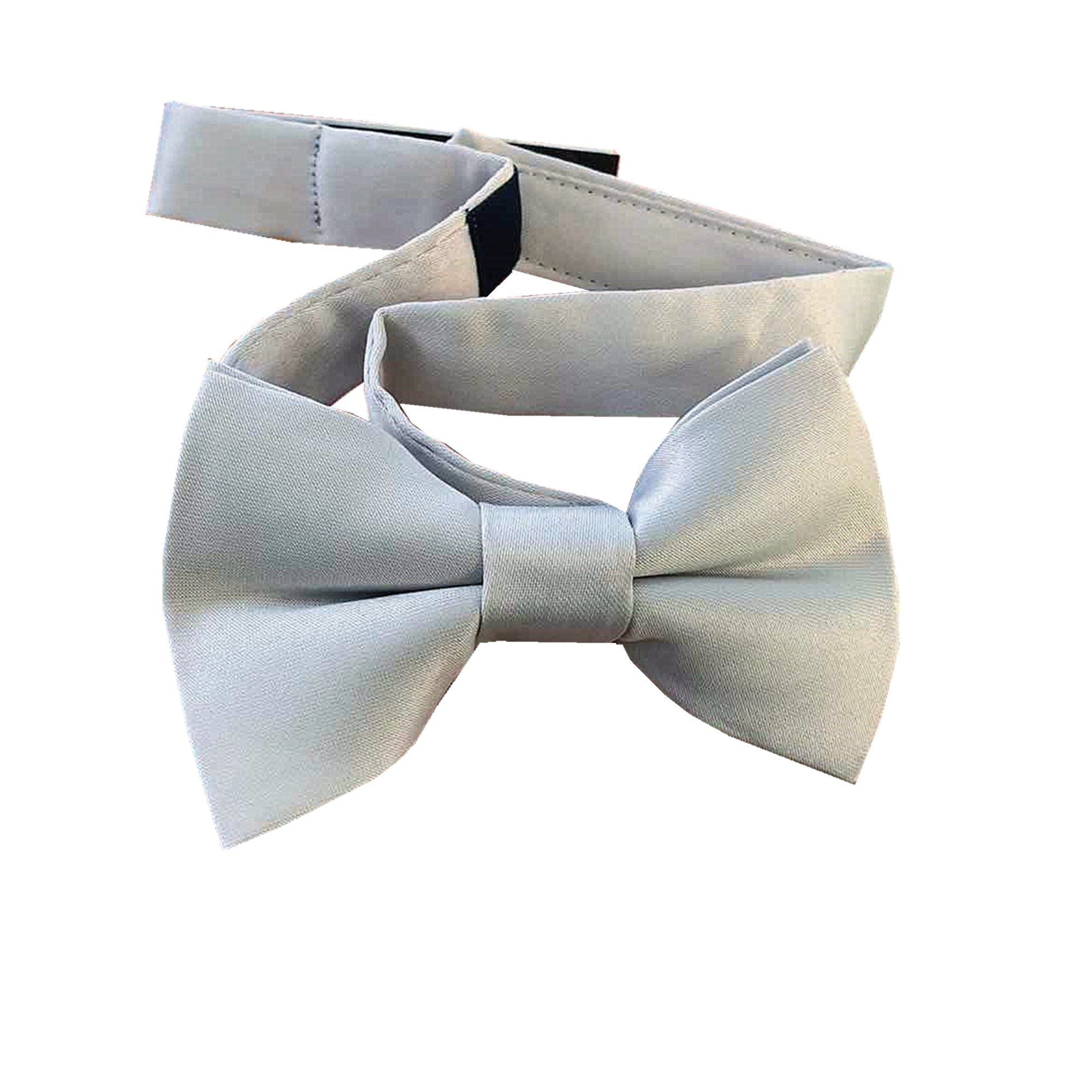 Silver Fog Satin Kids Bow Tie
