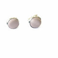 Taupe Satin Silver Cufflinks