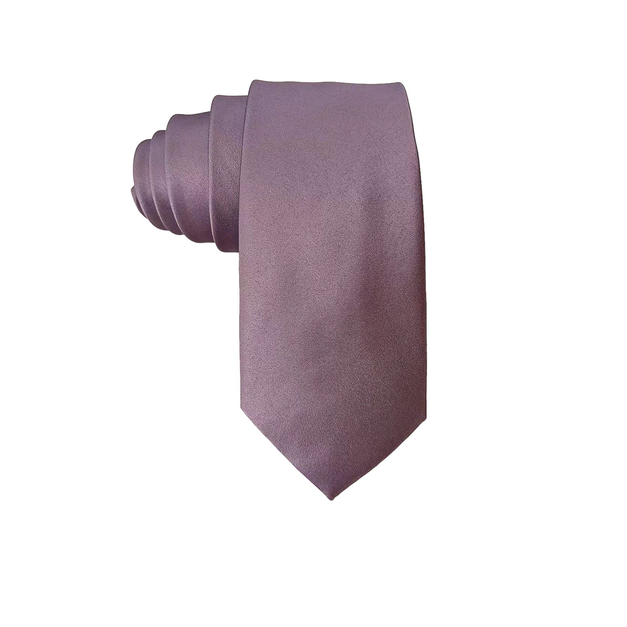 Dusk Dusty Purple Satin Skinny Tie