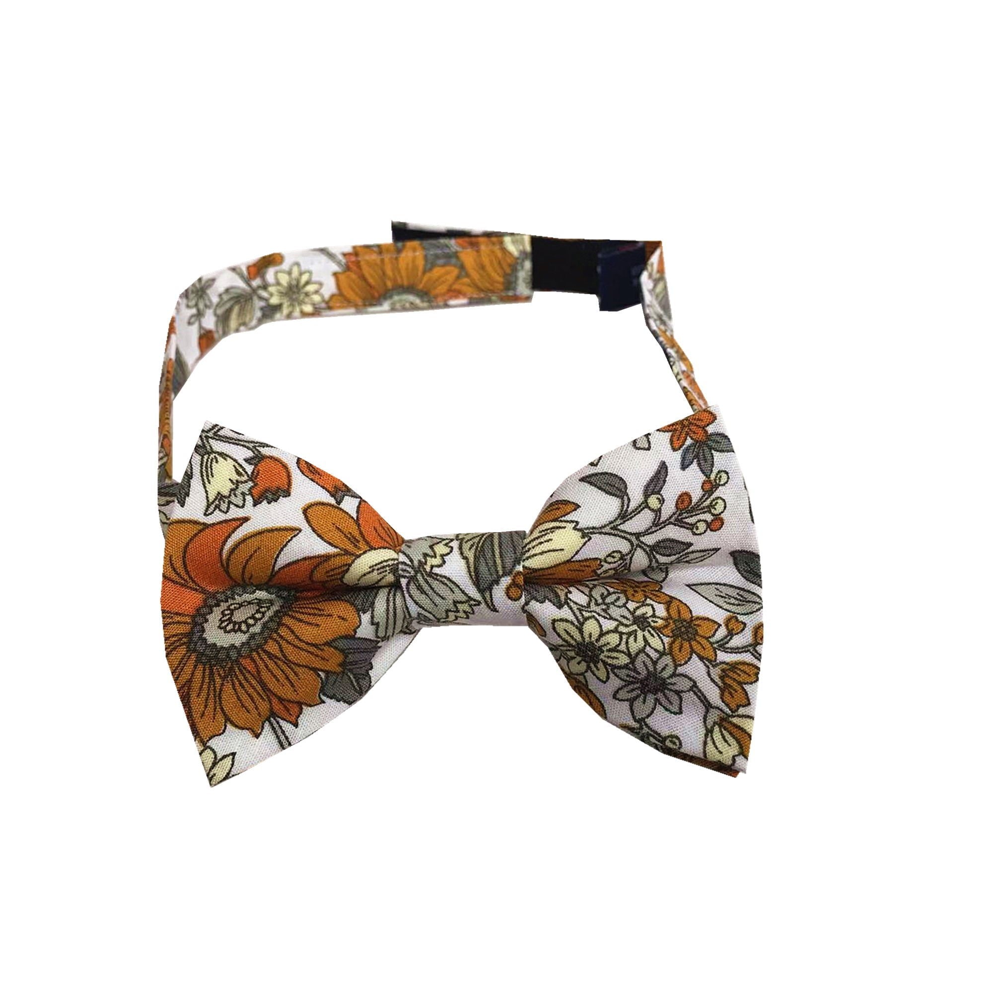Orange Sunflower Kids Bow Tie