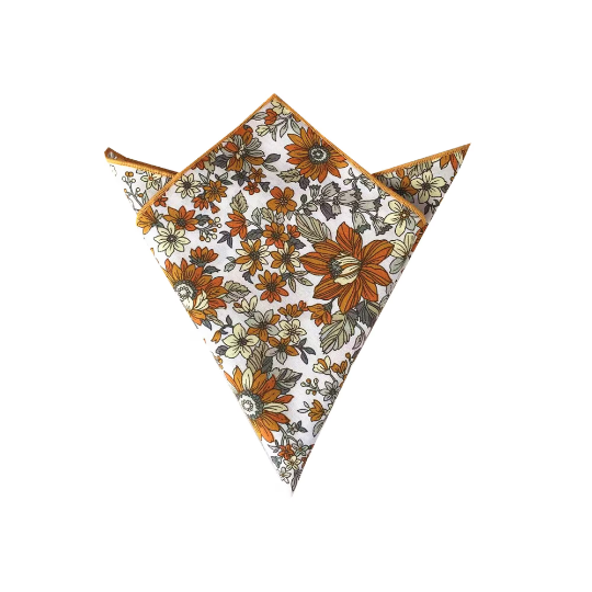 Orange Sunflower Pocket Square