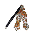 Orange Sunflower Self-tied Diamond Bow Tie