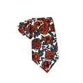 Terracotta Floral On White Necktie