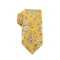 Yellow White Floral Necktie
