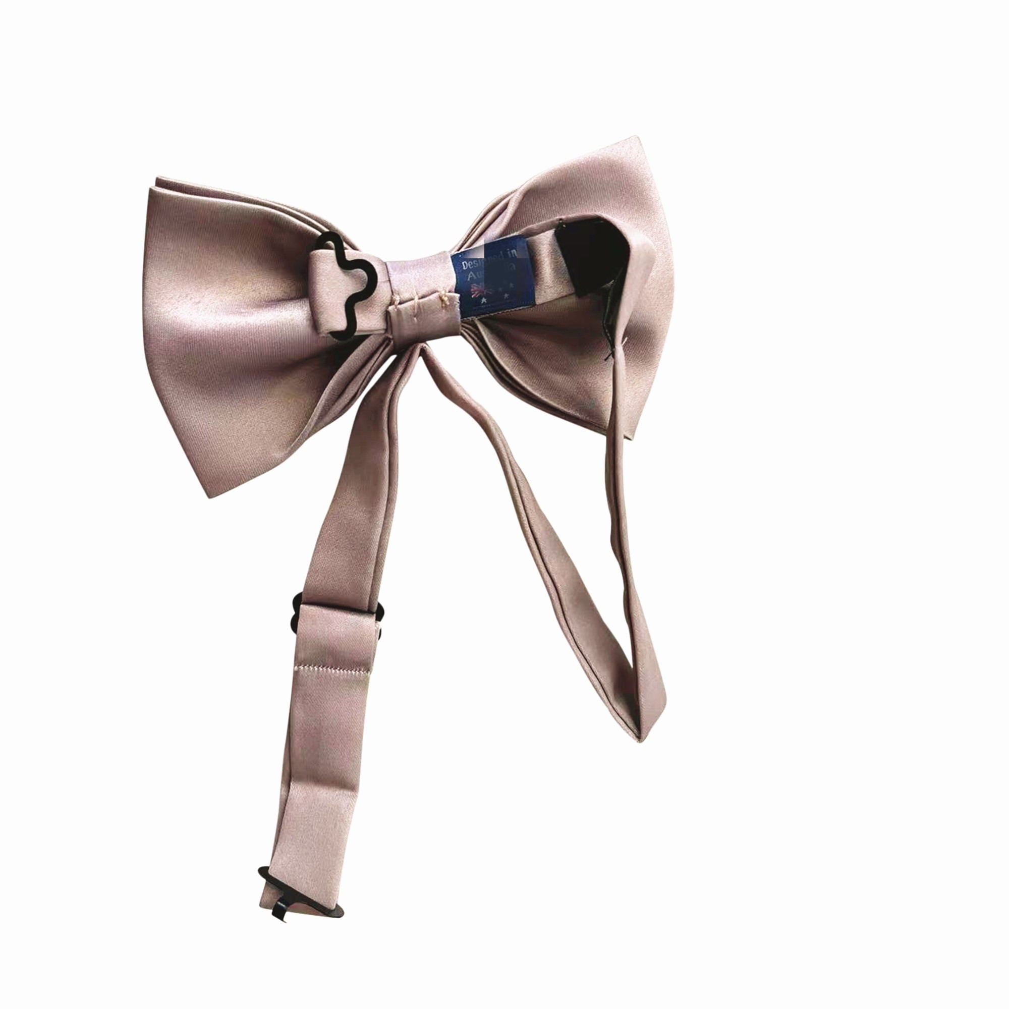 Taupe Satin Pre-tied Bow Tie