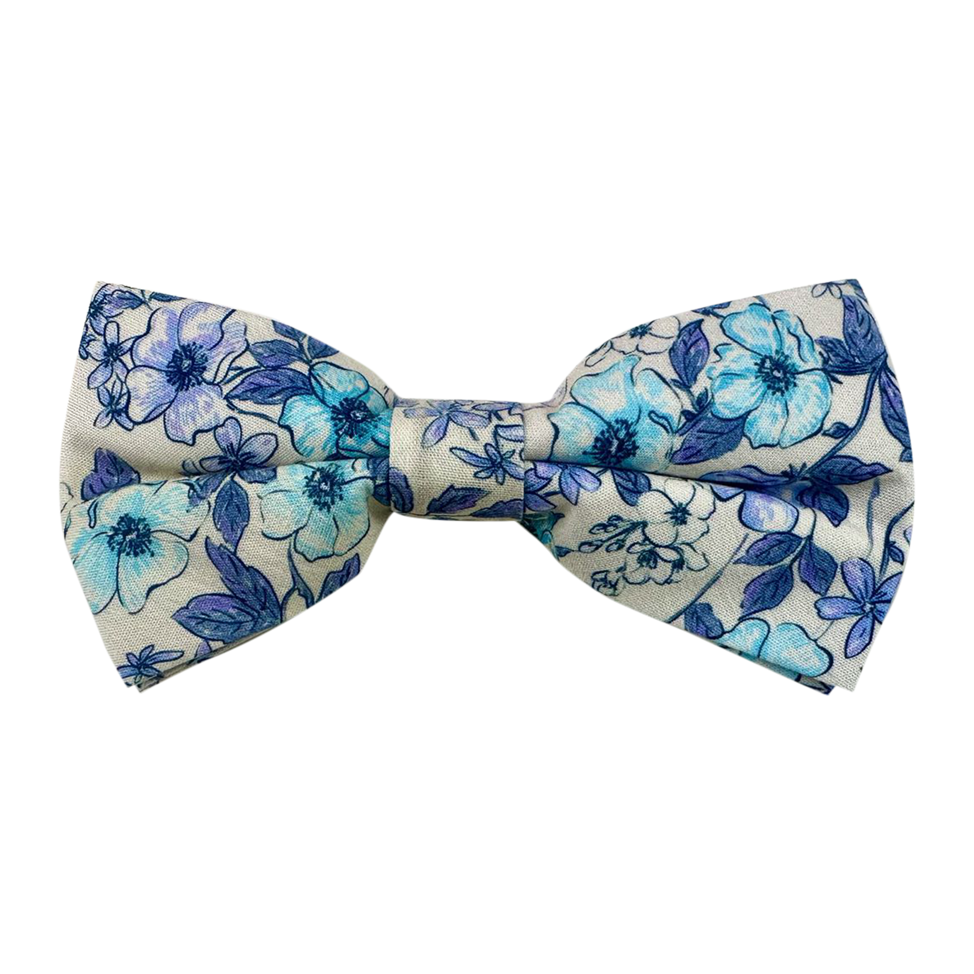 Teal Blue And Purple Floral Pre-tied Bow Tie