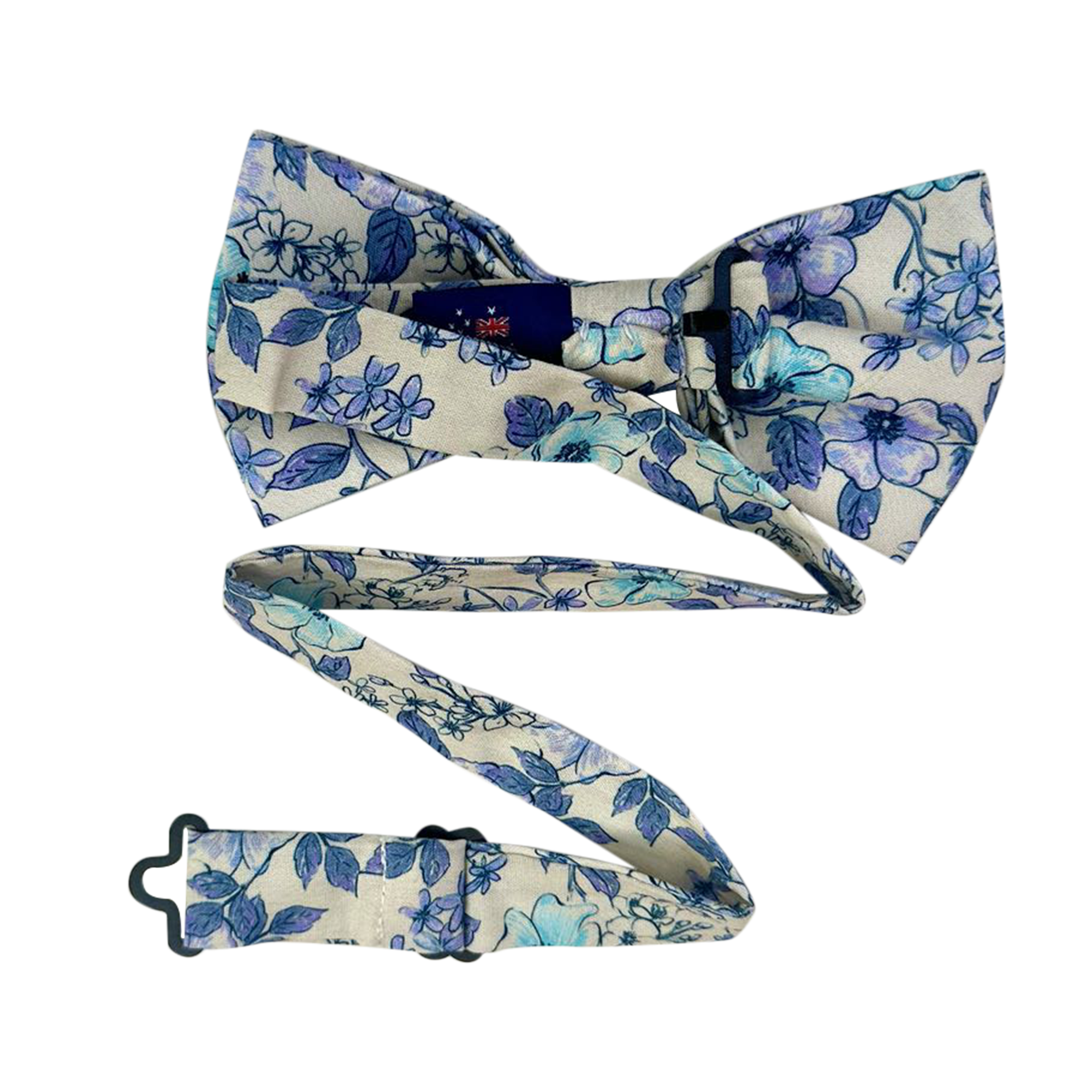 Teal Blue And Purple Floral Pre-tied Bow Tie