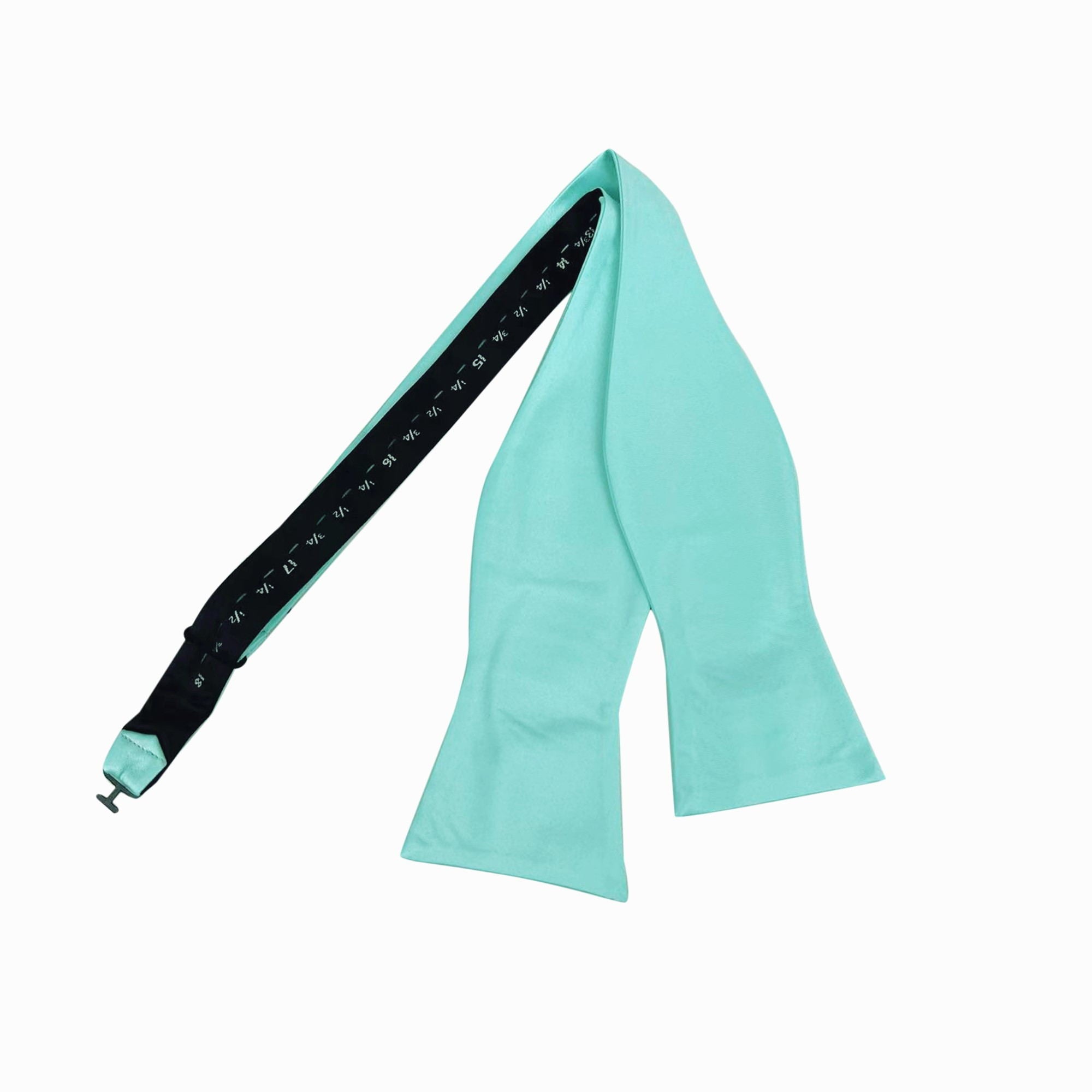 Tiffany Blue Satin Self-tied Bow Tie