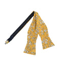 Yellow White Floral Self-tied Bow Tie