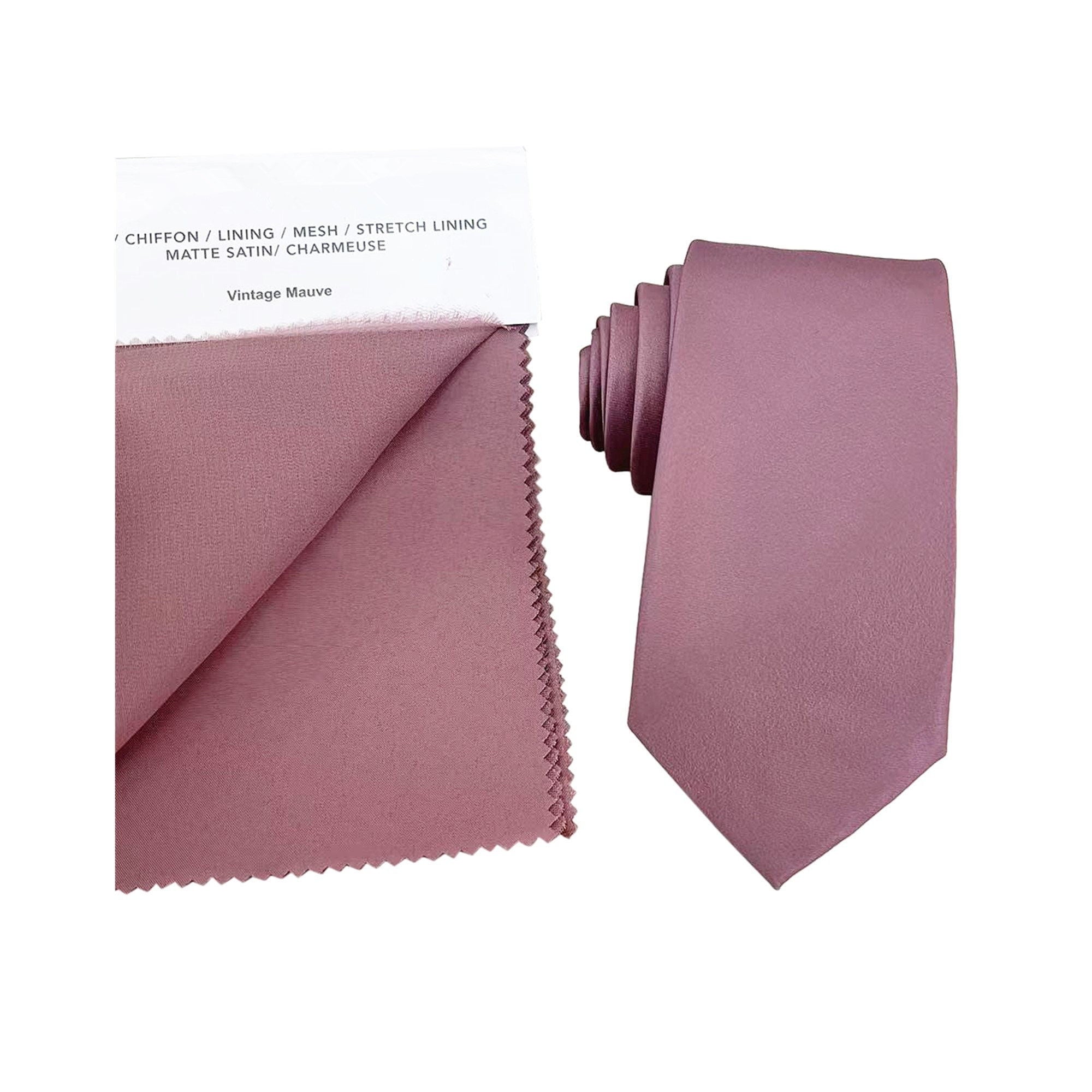 Vintage Mauve Satin Skinny Tie