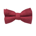 Merlot Burgundy Linen Pre-tied Bow Tie