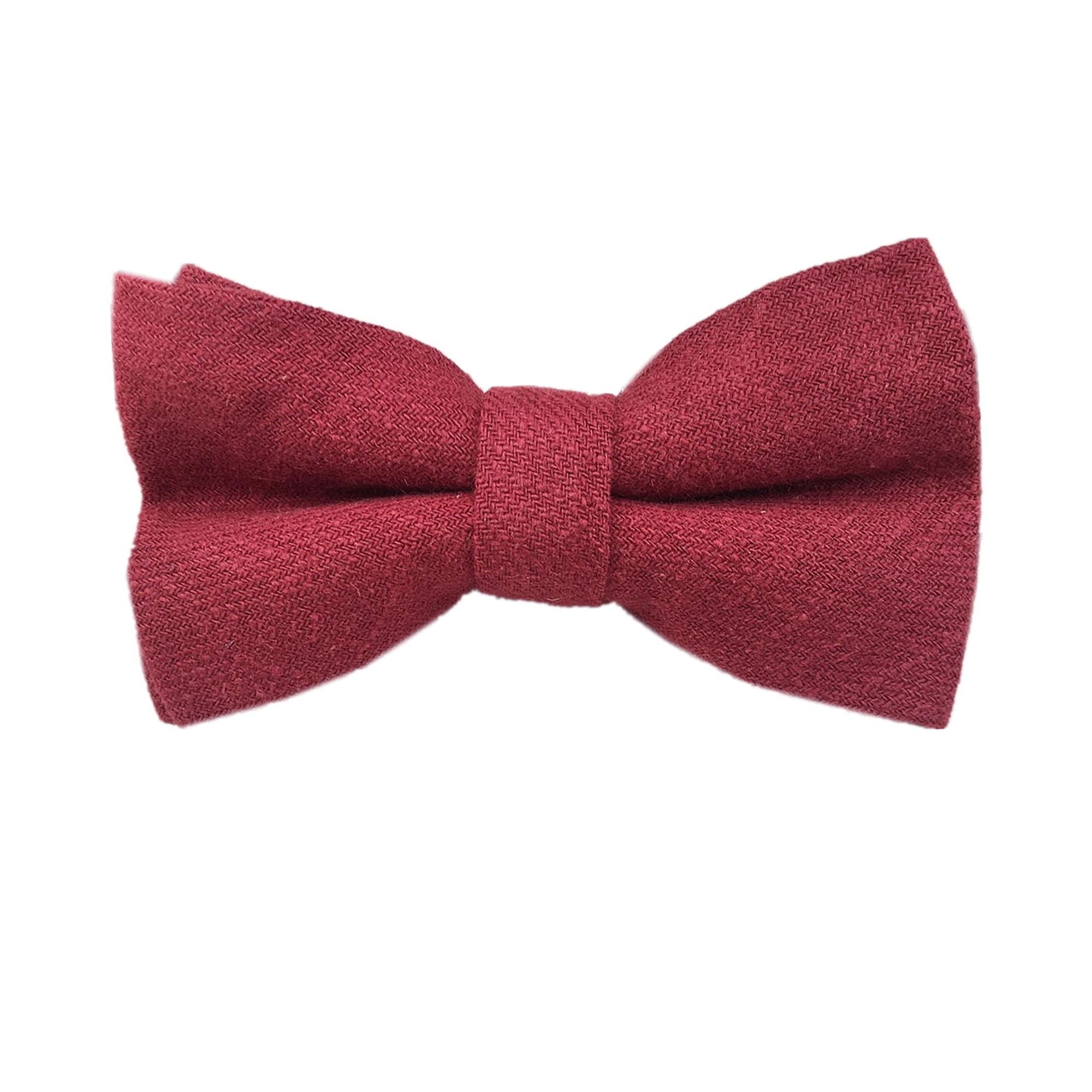 Merlot Burgundy Linen Pre-tied Bow Tie