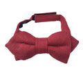 Merlot Burgundy Linen Kids Diamond Bow Tie