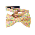 Pink Floral On Yellow Kids Bow Tie