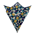 Navy Yellow Floral Pocket Square