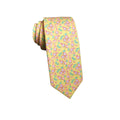 Pink Floral On Yellow Necktie